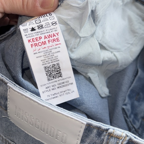 Missguided jeans Light Blue Denim distressed 10 petite - Picture 7 of 8